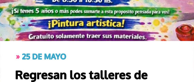 Regresan los talleres de pintura y reciclado para fortalecer la creatividad y el cuidado ambiental