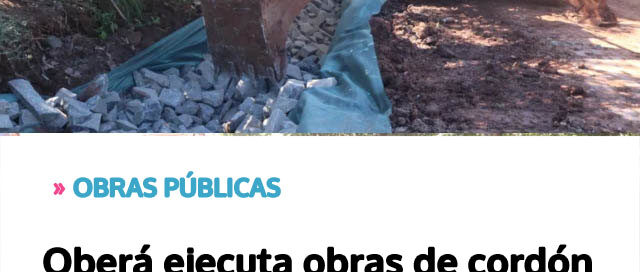 Oberá ejecuta obras de cordón cuneta y drenajes en la calle Río de la Plata